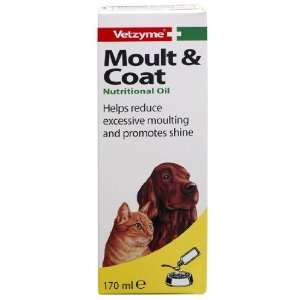   Vetzyme Moult & Coat Nutritional Oil 170ml Dog Cat Coat: Pet Supplies