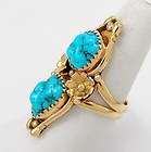 Navajo 14K Gold & Sleeping Beauty Turquoise Ring Sz 8.5