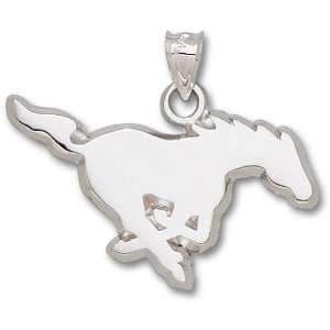  SMU 7/8in Mustang Pendant Sterling Silver Jewelry