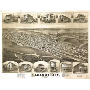  1889 Mahanoy City Pennsylvania, Birds Eye Map