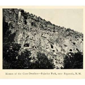  1906 Print Cave Dwellers Pajarito Park Espanola New Mexico 