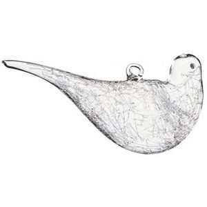  18 Clear Artisan Spun Glass Bird Christmas Ornament: Home & Kitchen