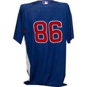  #86 2010 Chicago Cubs Game Used Spring Training Blue Batting 