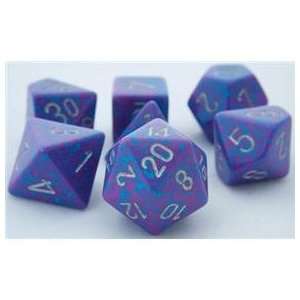   Dice Set (Speckled Purple) role playing game dice + bag Toys & Games