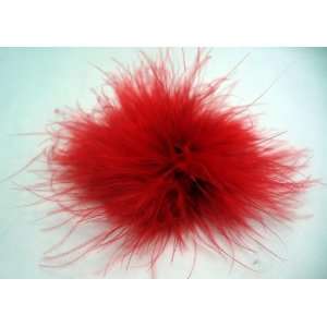  Red Soft Feather Clip Beauty
