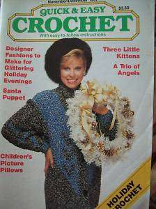 Quick & Easy Crochet Pattern Magazine Dec 1987 Kittens  