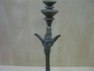 Antique Candelabra candlestick shape eagle Judaica Rare  