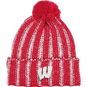  adidas Wisconsin Badgers Cuffed Knit With Pom One Size 