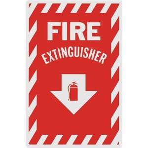  Aluminum Fire Extinguisher Sign with Arrow: Home 