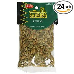 El Sabroso Pumpkin Seeds, Shelled, 3.5 Ounce Bags (Pack of 24)