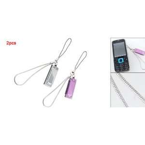 Gino Pair Purple Silver Tone Mouth Organ Pendant Cell Phone Strap for 
