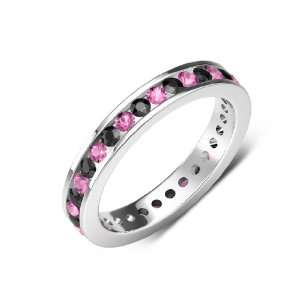   Color) & Natural Pink Sapphire (AA+ Clarity,Pink Color) Channel Set
