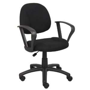  Boss Black Deluxe Posture Chair W/ Loop Arms: Home 