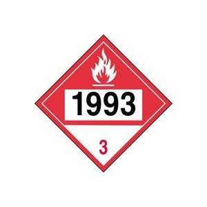 Pre Printed 4 Digit DOT Placards 1993 (COMBUSTIBLE LIQUID) (W/ GRAPHIC 