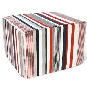  Siggi Stripes Ottoman in Red and White