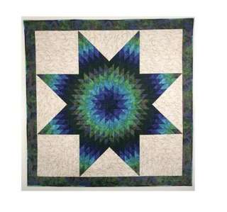 NEW lone star pattern QUILT TOP ONLY printed on fabric for you to 