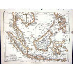   Map 1853 China Indian Archipelago Java Borneo Celebes