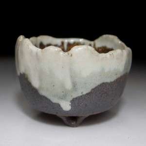 RL9: Japanese Small Bonsai Pot, Shigaraki Ware, White glaze  