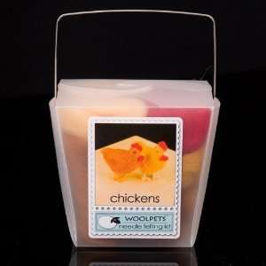  Chickens Wool Needle Felting Craft Kit by WoolPets. Made 