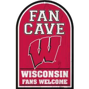 Wincraft Wisconsin Badgers 11X17 Fan Cave Wood Sign  