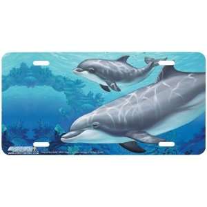  and Baby Dolphin License Plate Car Auto Novelty Front Tag by Sherry 