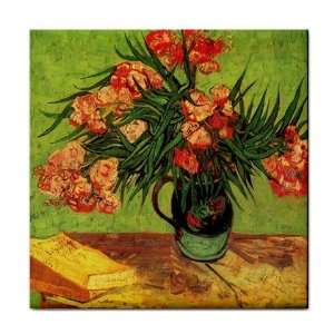   Oleanders and Books By Vincent Van Gogh Tile Trivet 