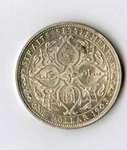Straits Settlements Coin 1903 Silver One Dollar BU  
