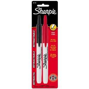  Sharpie Retractable Fine Point Permanent Markers, 2 Colored Markers 