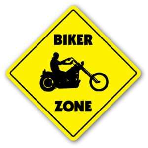  BIKER ZONE   Sign   xing signs motorcycle parts bikers 