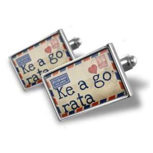 Cufflinks I Love You Setswana Love Letter from South Africa   Hand 