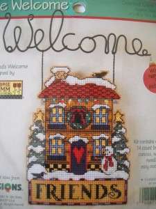   DIMENSIONS WIRE WELCOME COUNTED CROSS STITCH KIT FRIENDS HOUSE HOME