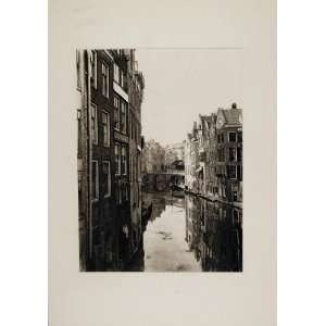  1904 Oudegracht Canal Utrecht Netherlands Photogravure 