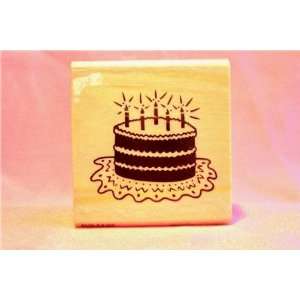  Birthday Cake Rubber Stamp: Arts, Crafts & Sewing