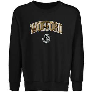  NCAA Wofford Terriers Youth Black Logo Arch Applique Crew 