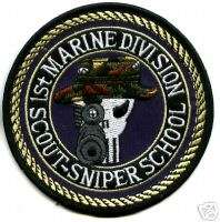 1ST MARINE DIVISION SCOUT SNIPER SCHOOL SKULL PATCH  