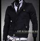 3mu Mens Designer Zip Slim Fit Jacket Top Coats Shirts