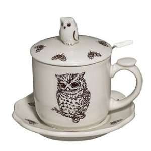   : Andrea by Sadek CVD Covered Tea Coffee Mug Cup Owl: Everything Else