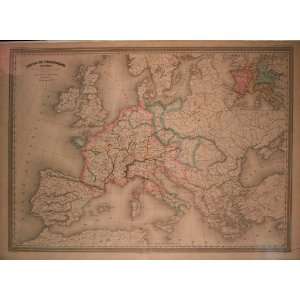  Antique Map of Europe, 1858