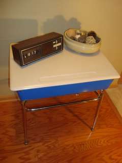 Up for sale is a Electric Blue School Desk by Heywood Wakefield!