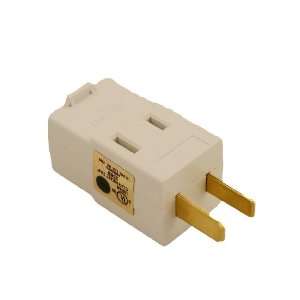   15 Amp, 125 Volt, Triple outlet cube adapter, White