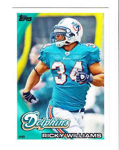 2010 TOPPS CARD # 322 RICKY WILLIAMS RB DOLPHINS  