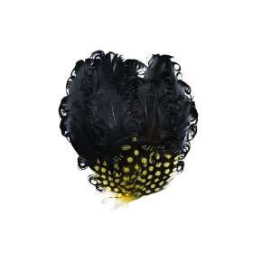  Black & Yellow Curly Feather Accessory Toys & Games