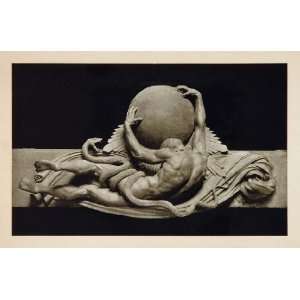  ORIG 1915 Sculpture Print Fountain Earth Helios The Sun 