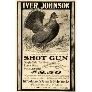  1902 Ad Iver Johnson Arms Cycle Works Gun Hunting Birds 