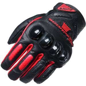 Scorpion Black Top Mens Leather Road Race Motorcycle Gloves   Red 