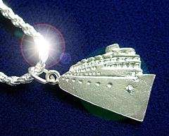 Cruise ship boat pendant charm Jewelry Sterling silver  
