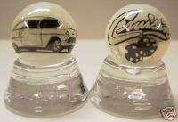 1955 CHEVY & CRUSIN FUZZY DICE ON WHITE MARBLES  