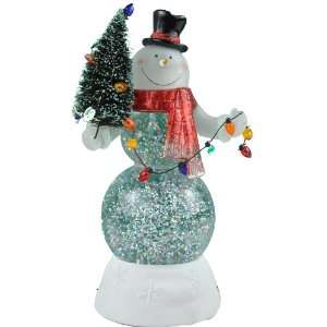  LED Snowman Snow Globe Centerpiece with Tree