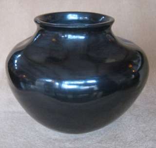 Santa Clara Pottery Black Pottery Gourd Jar by Sharon Naranjo Garcia 