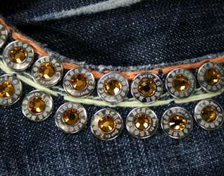 Laguna Beach Jeans Embroidered Magnum ORANGE 2G Crystals **SAMPLE 